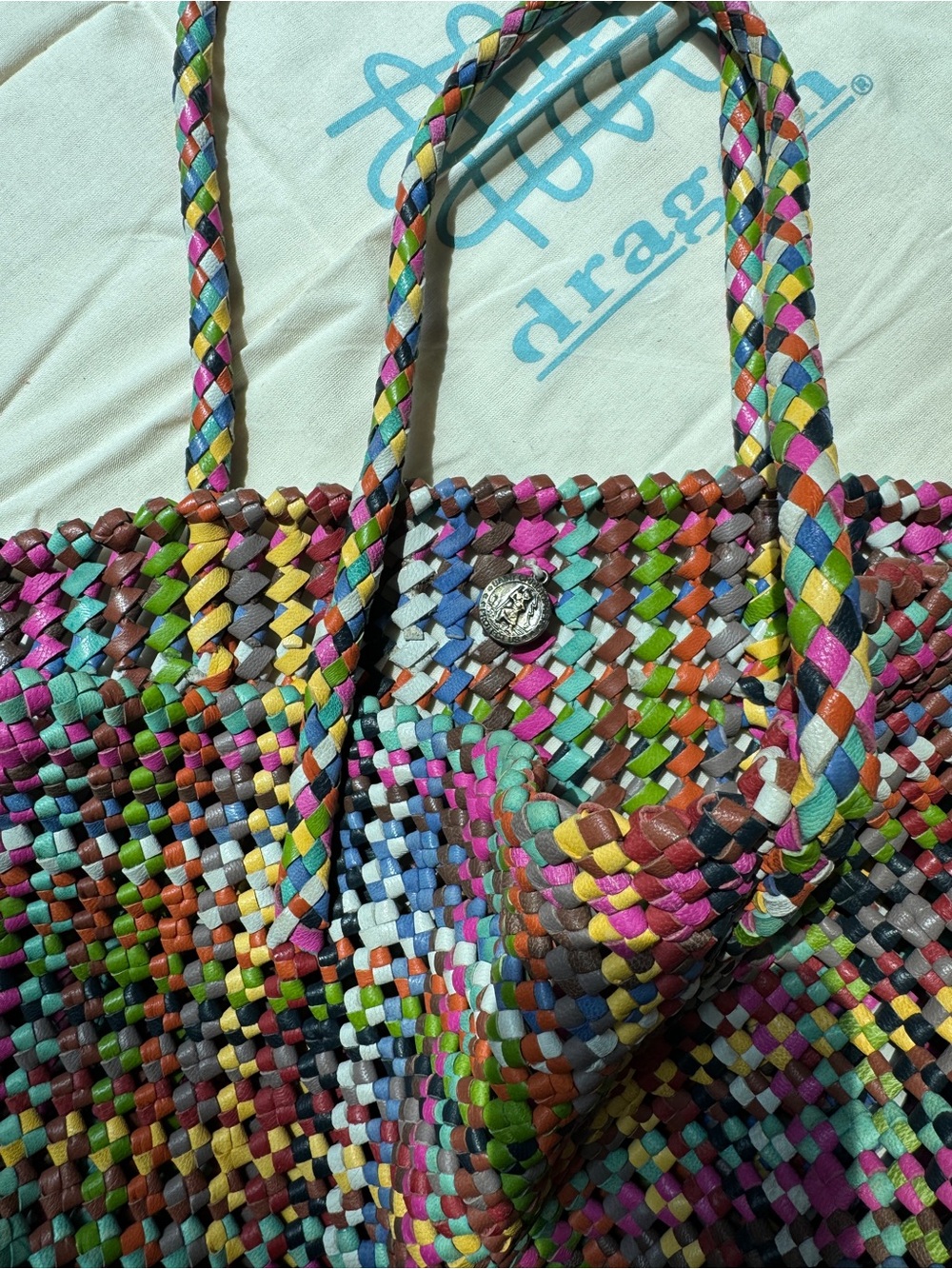 Dragon Diffusion colorful top handle shoulder bag - Picture 4 of 7